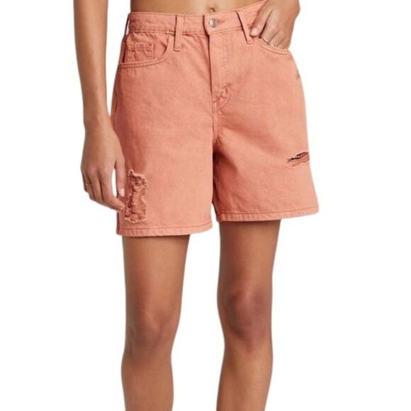 Wild Fable Highest Rise Bermuda Jean Shorts Orange denim Size 10/30 (NWT) - Picture 1 of 16